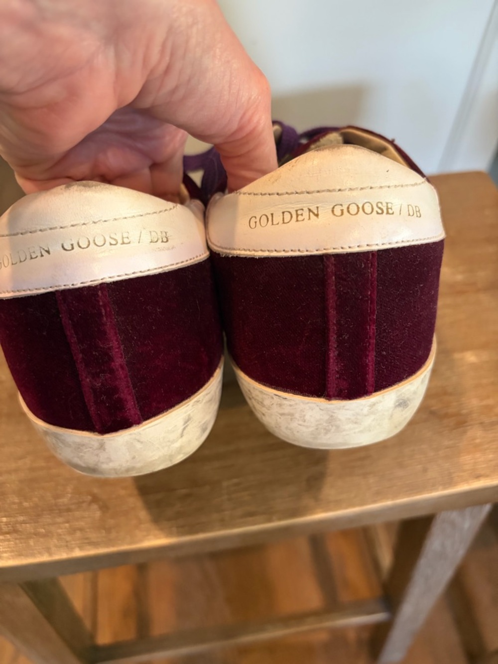 Golden Goose Burgundy Velvet Sneakers 37 6.5 - Picture 4 of 13